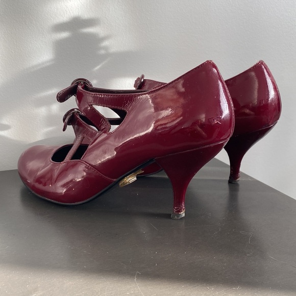 ALDO Berry Red Two-Strap Mary Janes - Picture 4 of 9